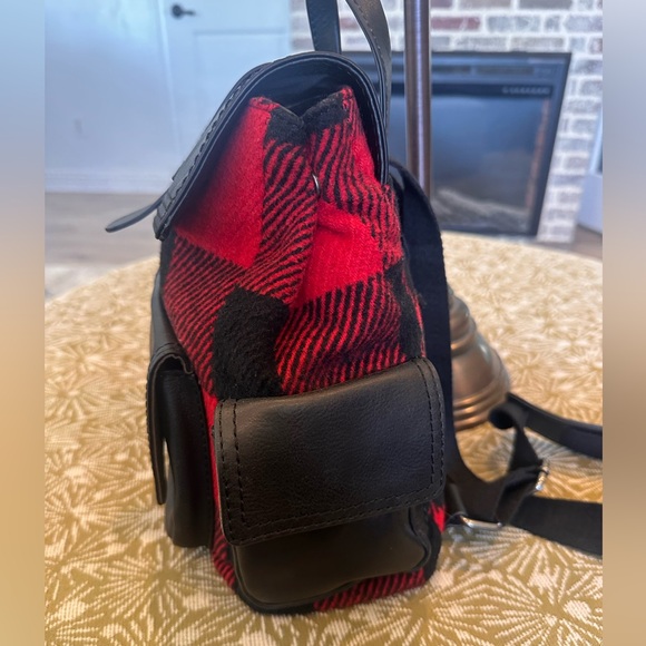 Treasure & Bond WoolPlaid Red and Black Backpack - Picture 3 of 12
